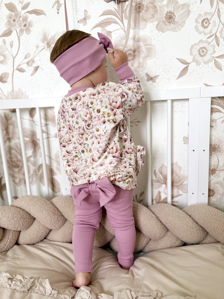 OPASKA BIG BOW prążkowana ORCHID