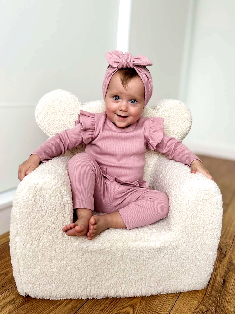 LEGGINSY prążkowane BASKINKA jasny brudny róż