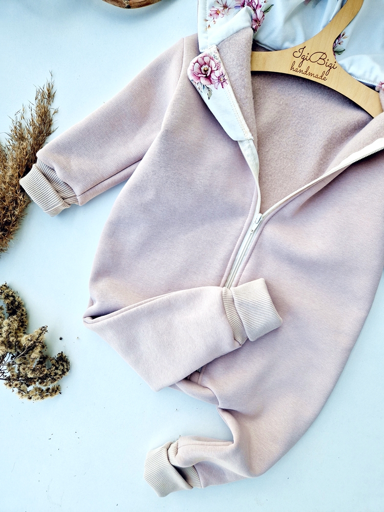 KOMBINEZON dresówka drapana TAUPE tęcze