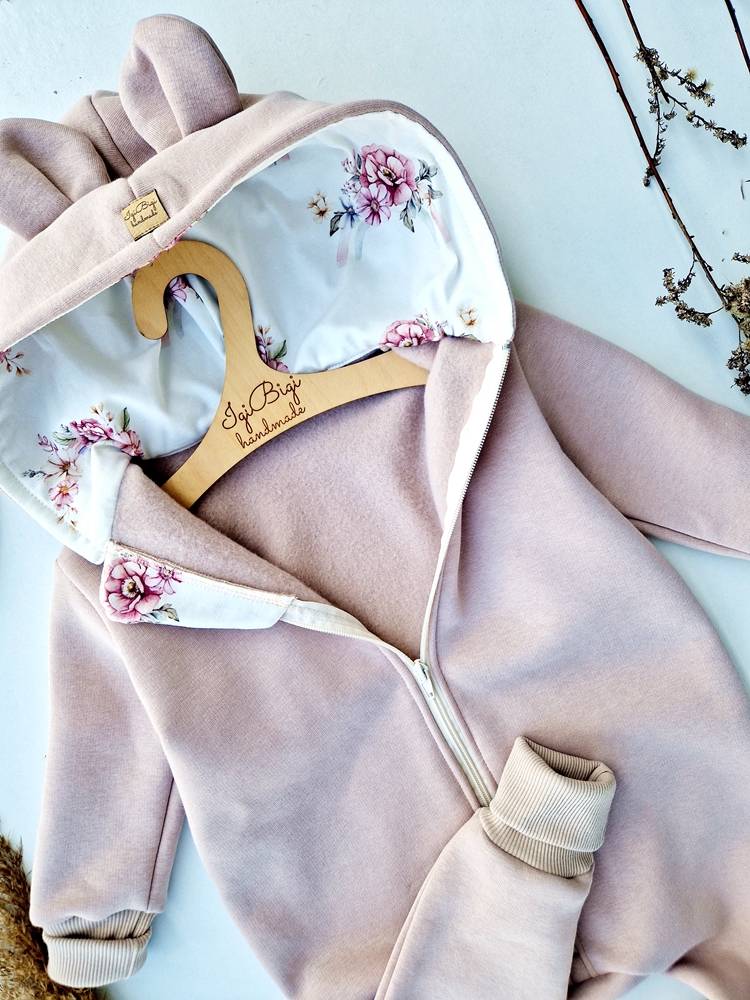 KOMBINEZON dresówka drapana TAUPE tęcze