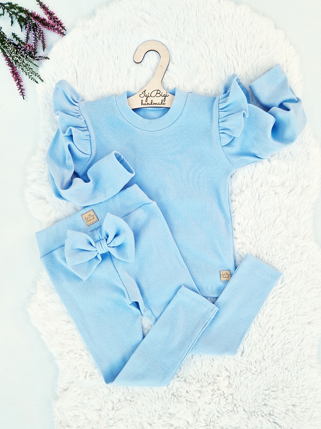 Prążkowany komplecik BABY BLUE