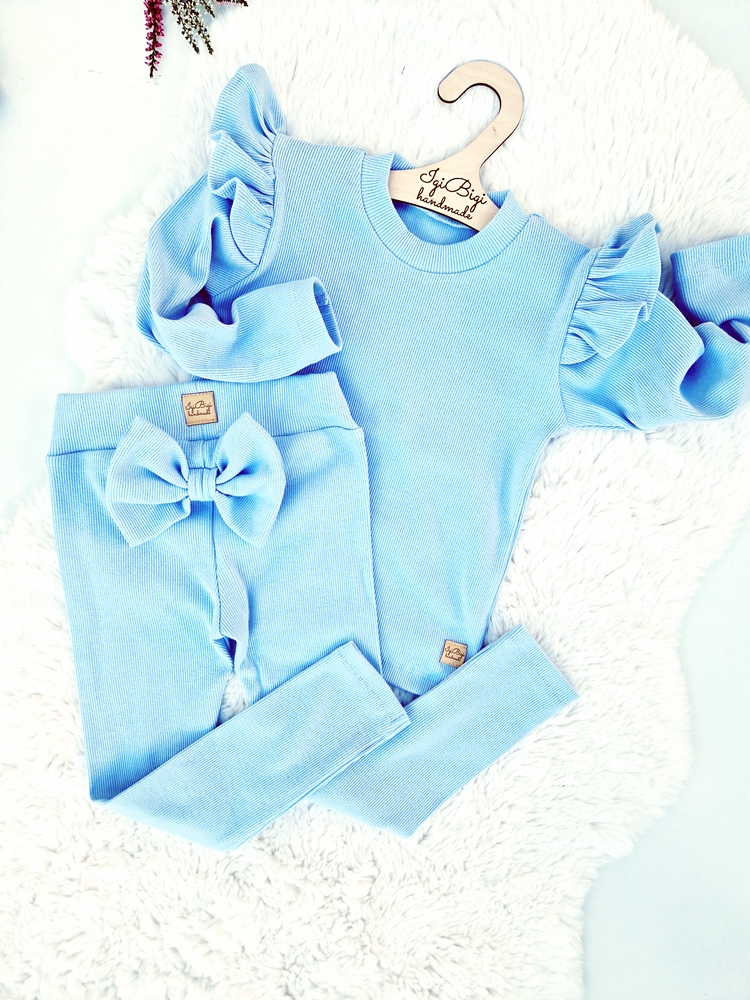 Prążkowany komplecik BABY BLUE