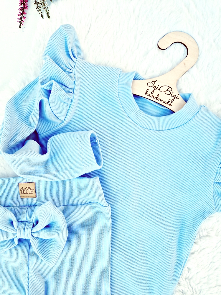 Prążkowany komplecik BABY BLUE