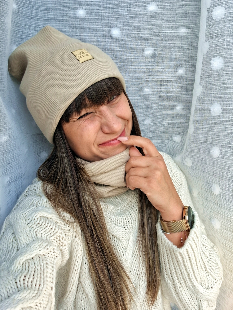 CZAPA grubszy prążek MOM/DAD