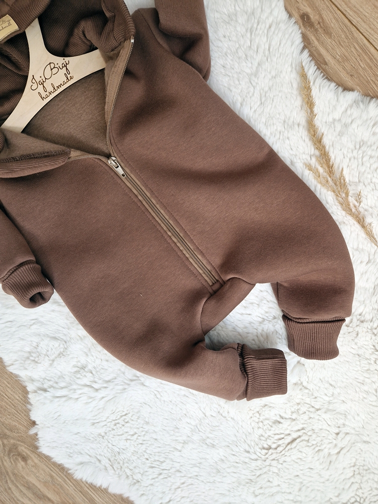 KOMBINEZON dresówka drapana ORZECH