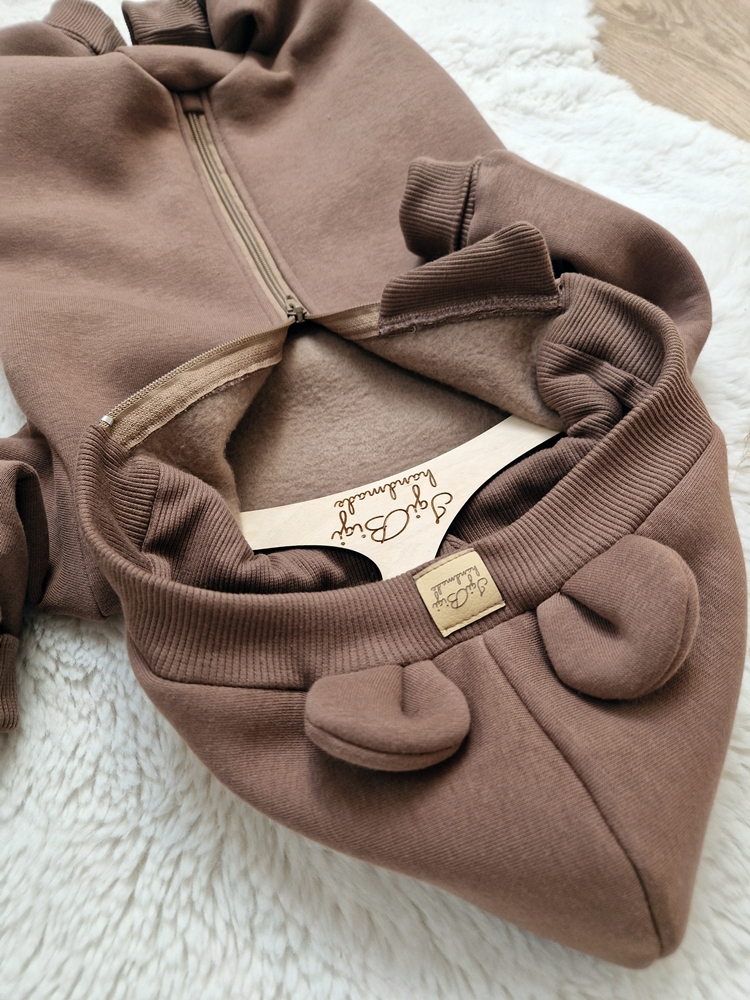 KOMBINEZON dresówka drapana ORZECH