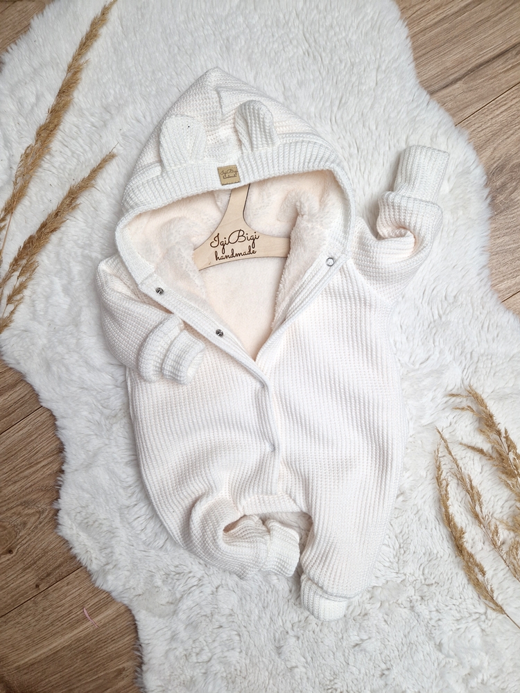 Kombinezonik SWETERKOWY OCIEPLANY śmietanka