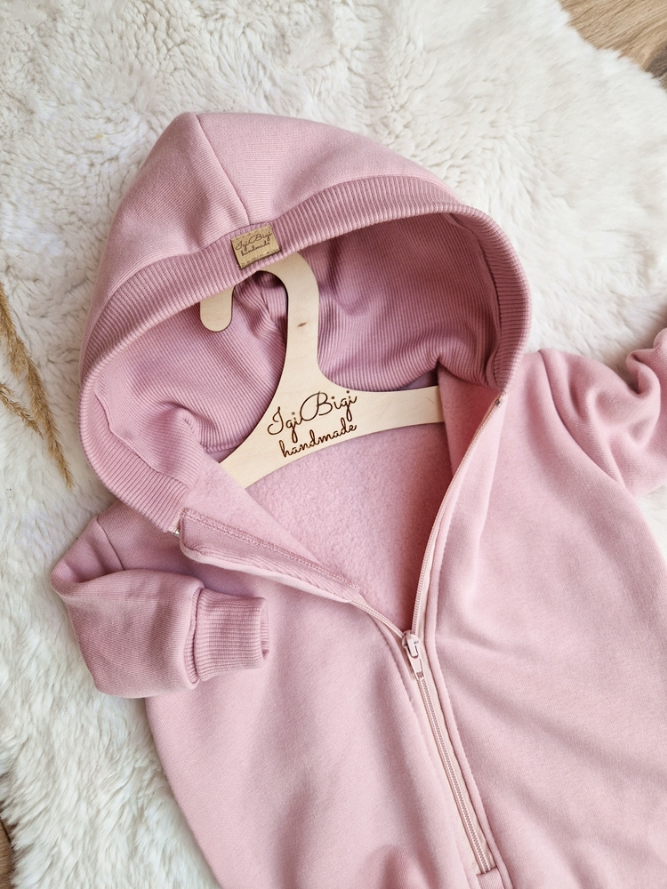 KOMBINEZON dresówka drapana BRUDNY RÓŻ