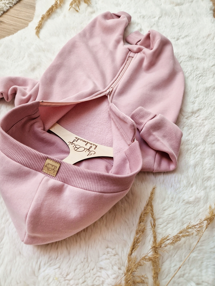 KOMBINEZON dresówka drapana BRUDNY RÓŻ