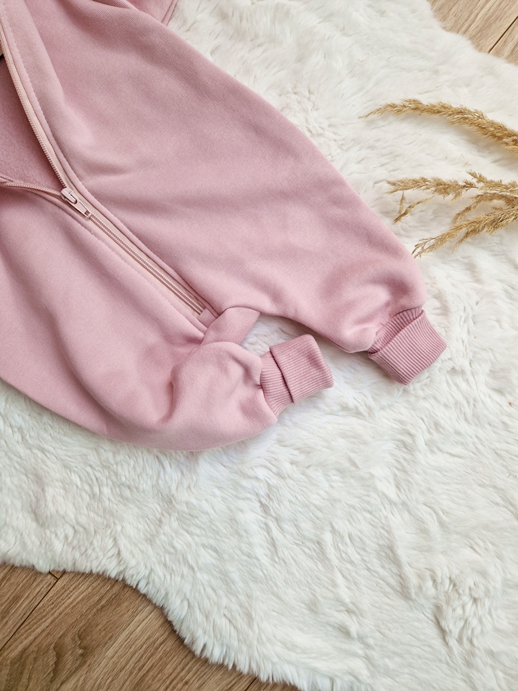 KOMBINEZON dresówka drapana BRUDNY RÓŻ