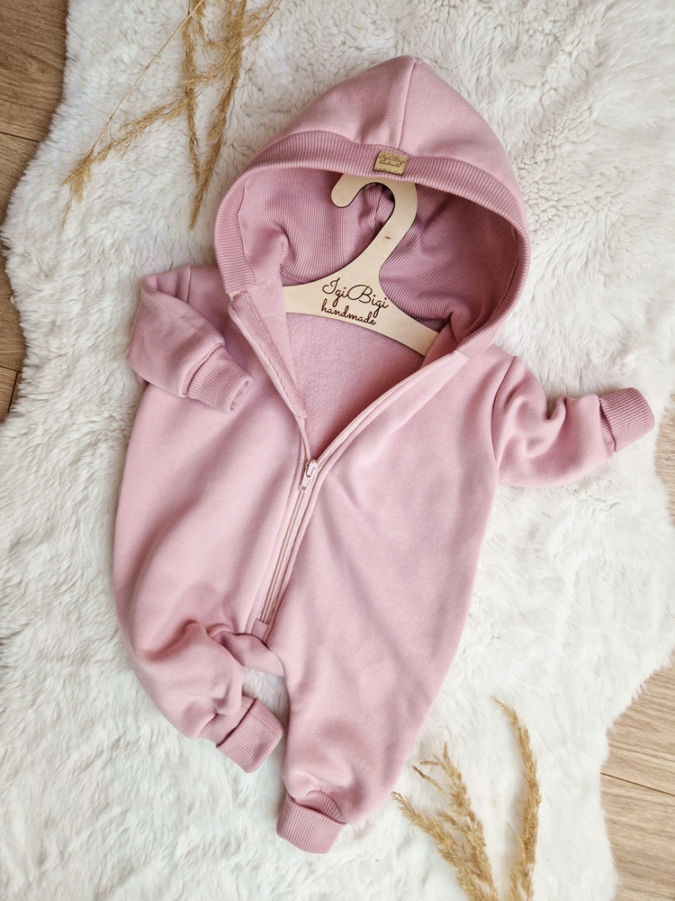 KOMBINEZON dresówka drapana BRUDNY RÓŻ