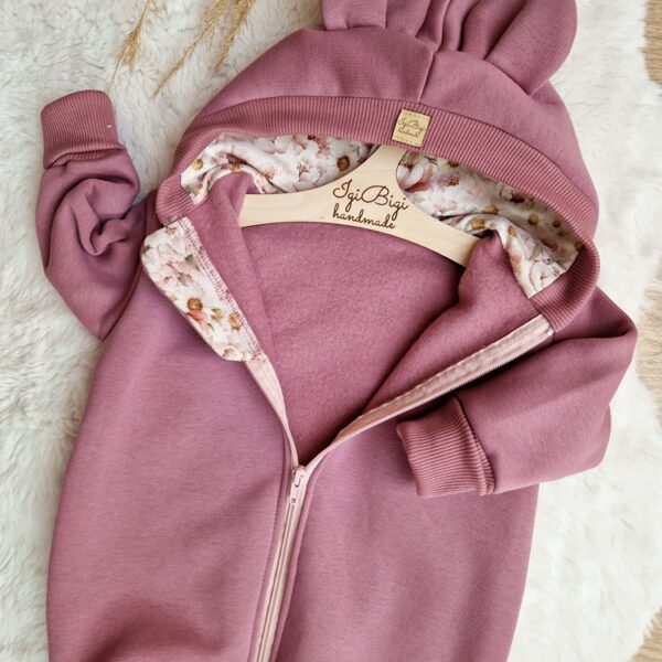 KOMBINEZON dresówka drapana JAGODA peonie