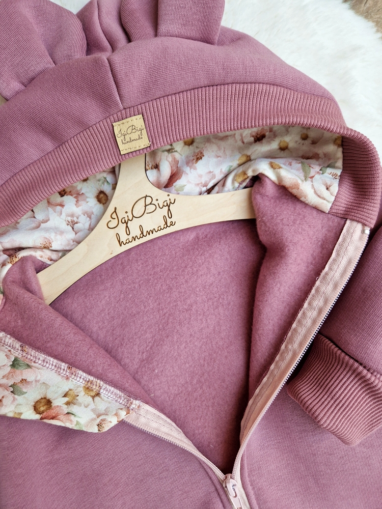 KOMBINEZON dresówka drapana JAGODA peonie