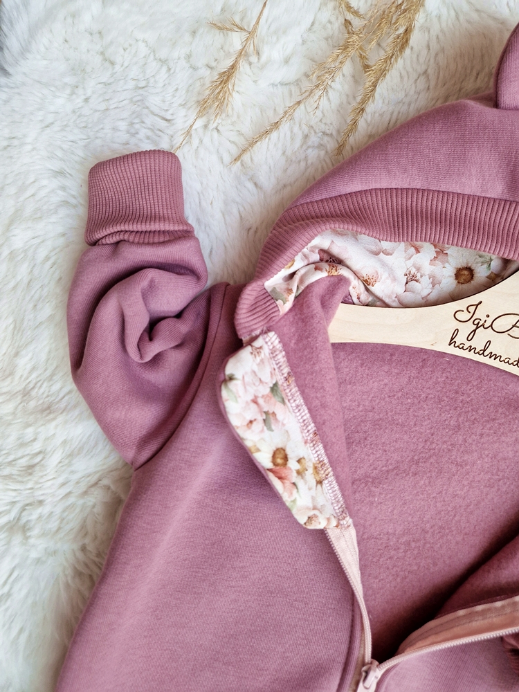 KOMBINEZON dresówka drapana JAGODA peonie