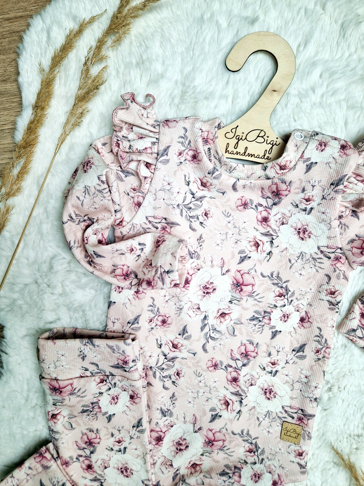 Body+legginsy prążkowane ROSE FLOW