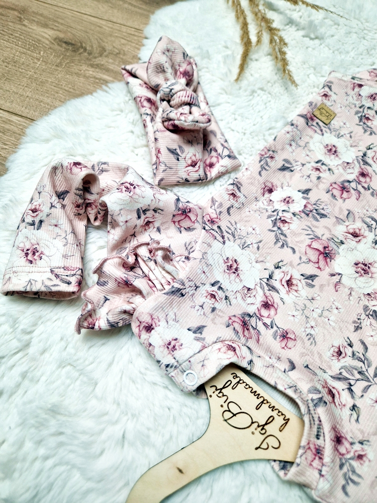 Body+legginsy prążkowane ROSE FLOW