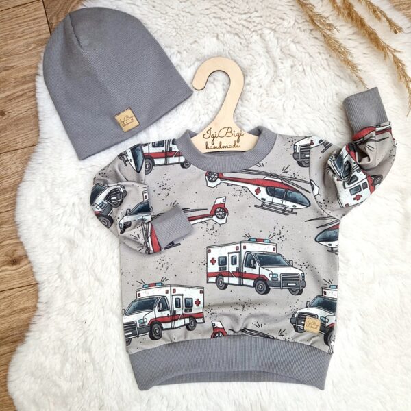 CZAPA prążek POPIEL grubszy prążek