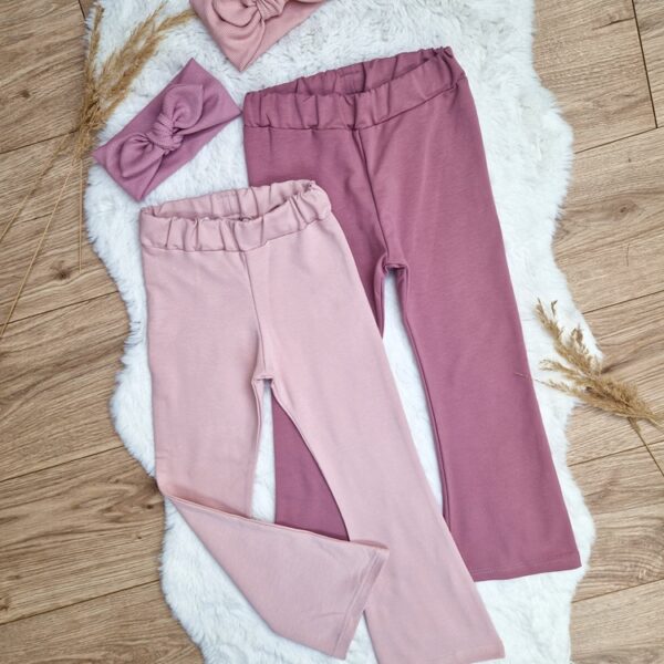 Dzwony dresowe JAGODA/BEŻ RÓŻ