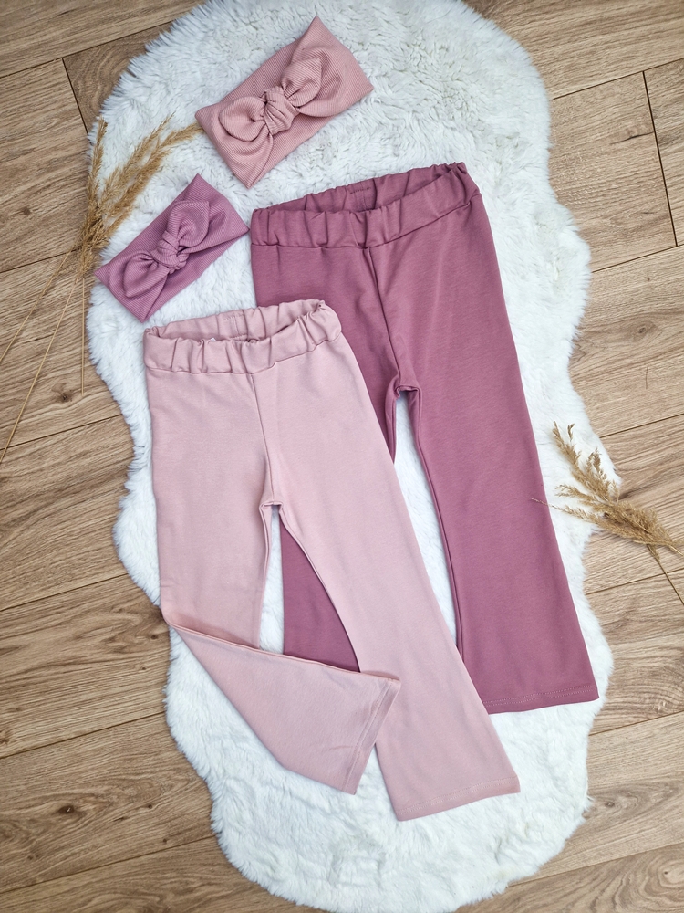 Dzwony dresowe JAGODA/BEŻ RÓŻ