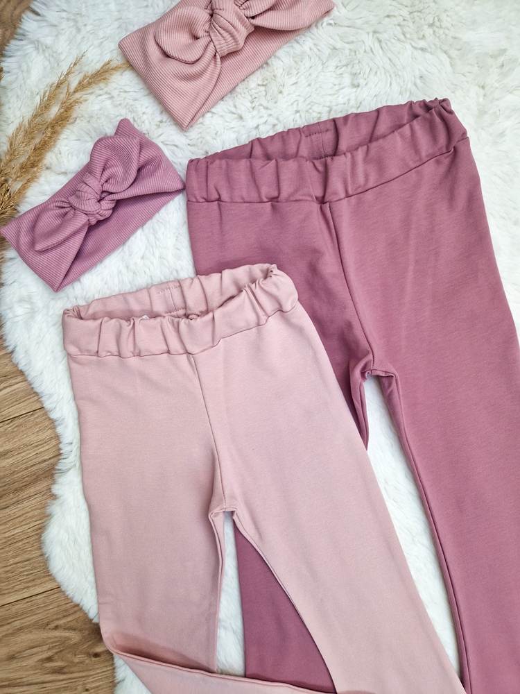 Dzwony dresowe JAGODA/BEŻ RÓŻ