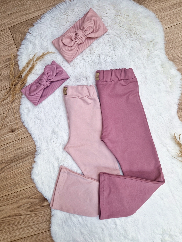 Dzwony dresowe JAGODA/BEŻ RÓŻ