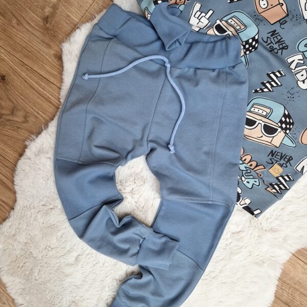 Spodnie JOGGERSY brudny niebieski