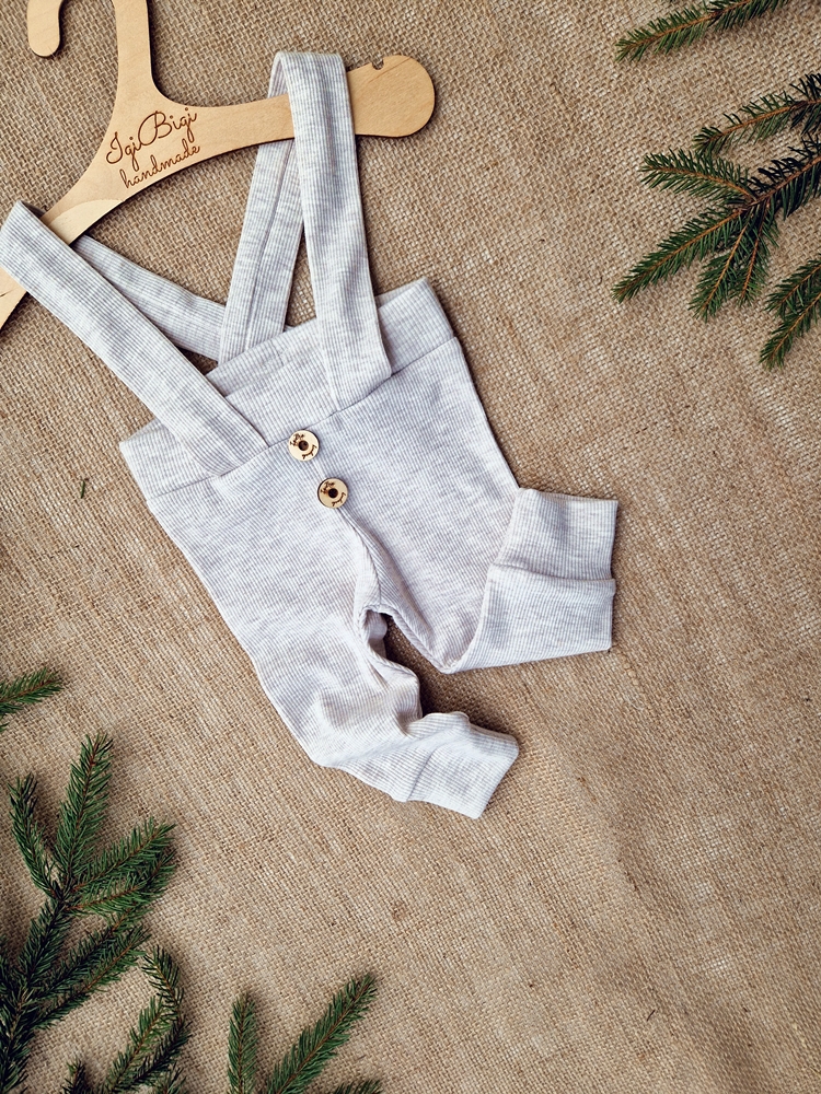 Legginsy prążkowane Z SZELKAMI kolory