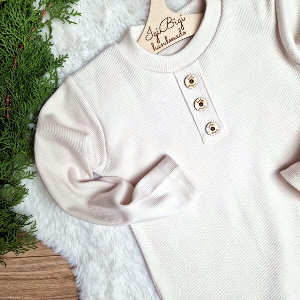 Long/t-shirt chłopięcy prążkowany z guziczkami