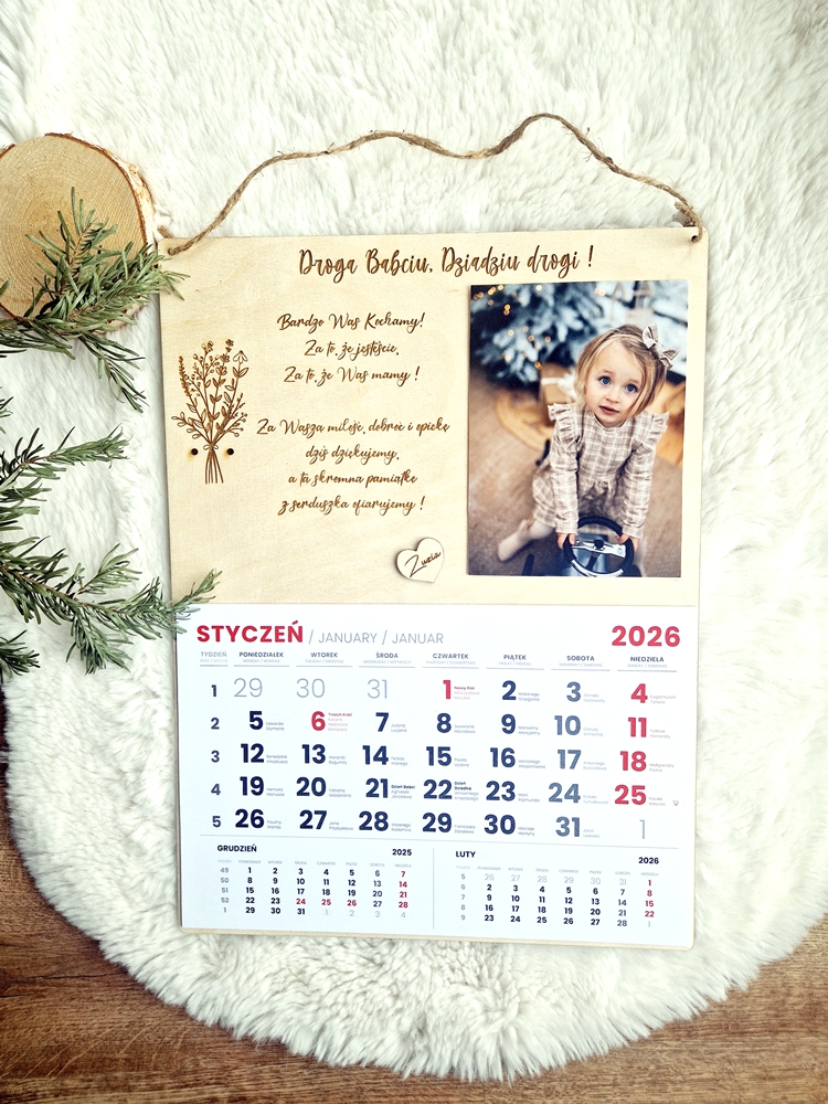 KALENDARZ ze zdjęciem dla DZIADKA/BABCI II