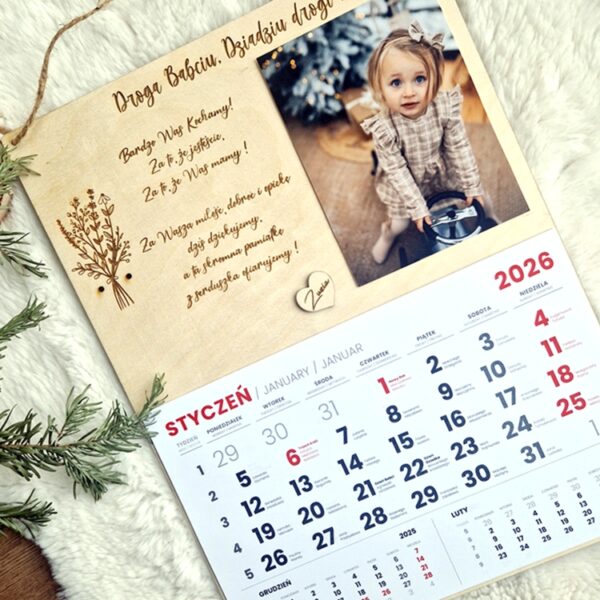 KALENDARZ ze zdjęciem dla DZIADKA/BABCI II