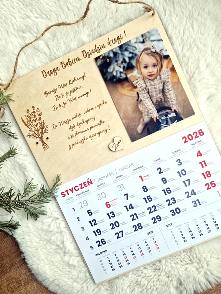 KALENDARZ ze zdjęciem dla DZIADKA/BABCI II