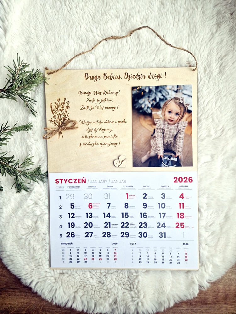 KALENDARZ ze zdjęciem dla DZIADKA/BABCI II