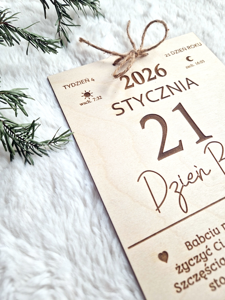 Kartka z kalendarza na dzień BABCI z życzeniami