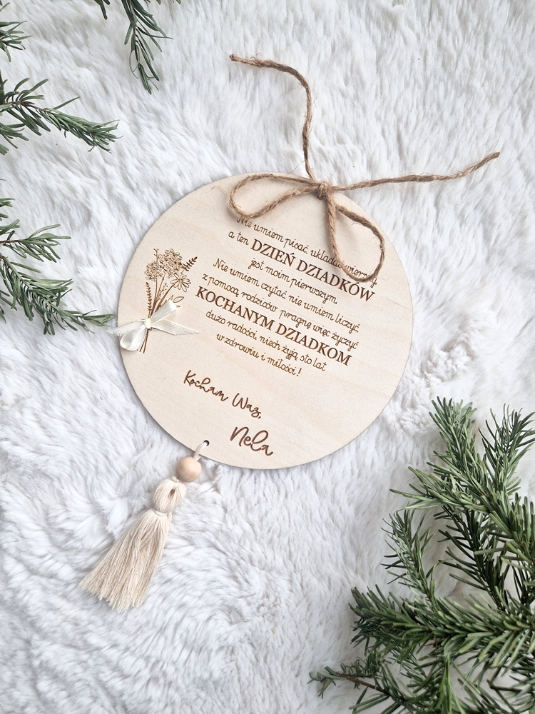 Tabliczka z życzeniami na pierszy DZIEŃ DZIADKÓW