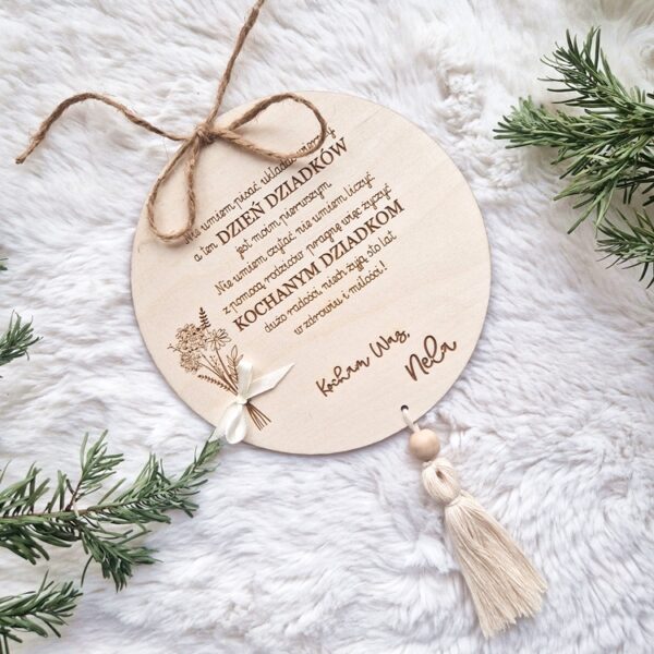 Tabliczka z życzeniami na pierszy DZIEŃ DZIADKÓW