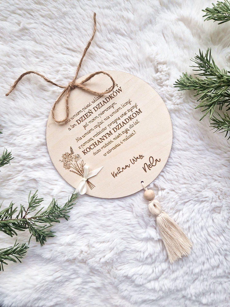 Tabliczka z życzeniami na pierszy DZIEŃ DZIADKÓW