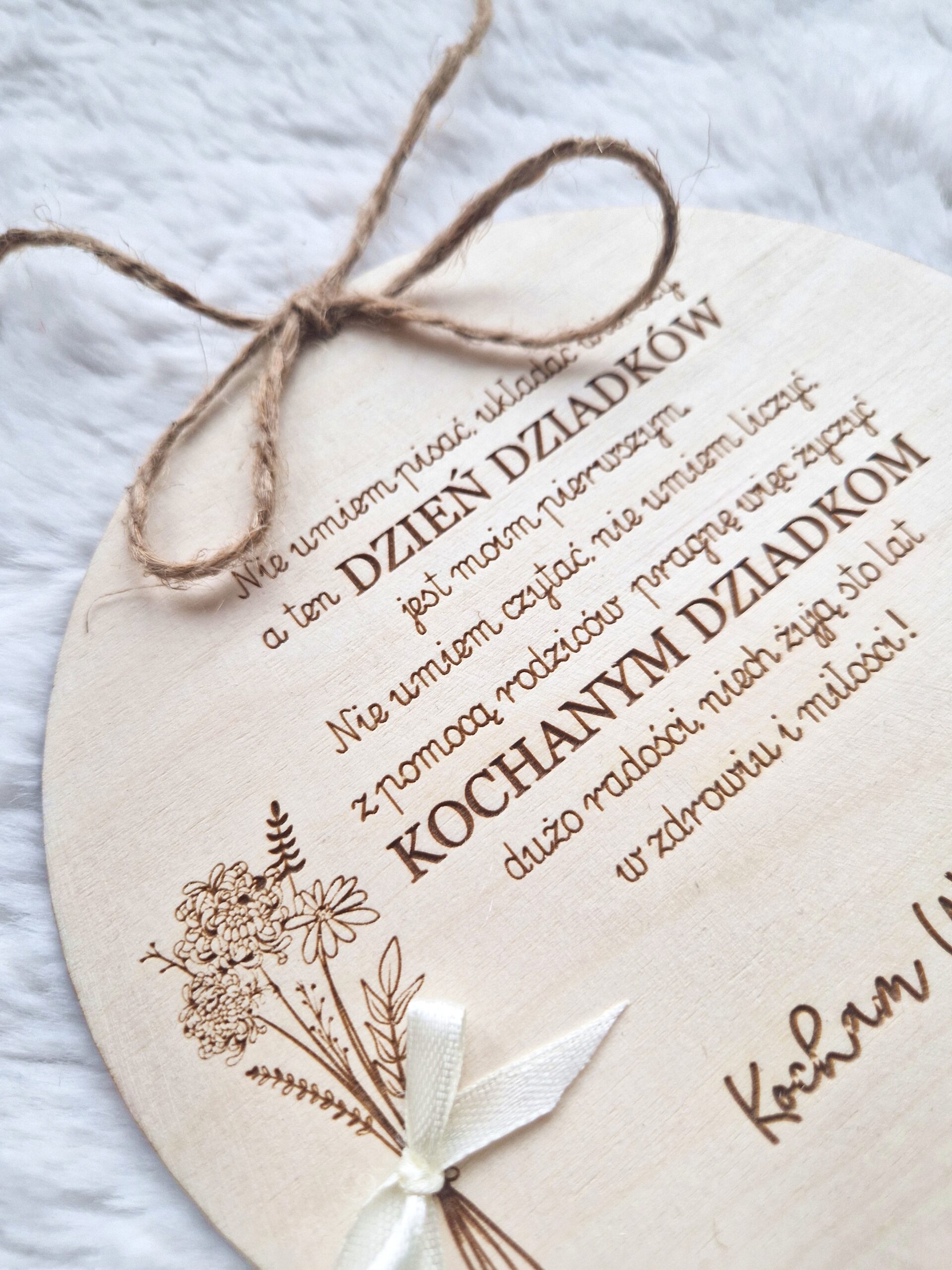 Tabliczka z życzeniami na pierszy DZIEŃ DZIADKÓW