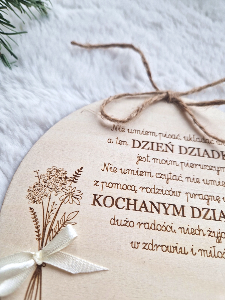 Tabliczka z życzeniami na pierszy DZIEŃ DZIADKÓW