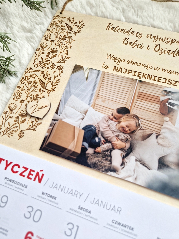 KALENDARZ ze zdjęciem dla DZIADKA/BABCI I