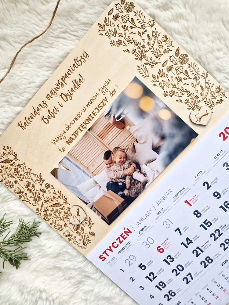 KALENDARZ ze zdjęciem dla DZIADKA/BABCI I
