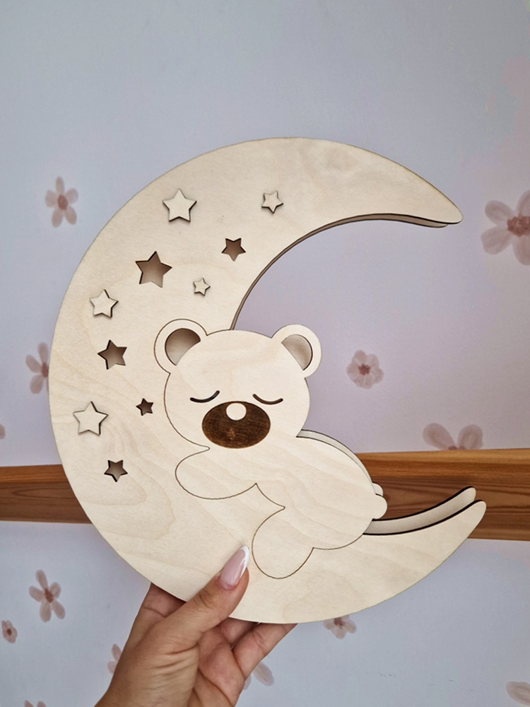 Lampka LED księżyc miś