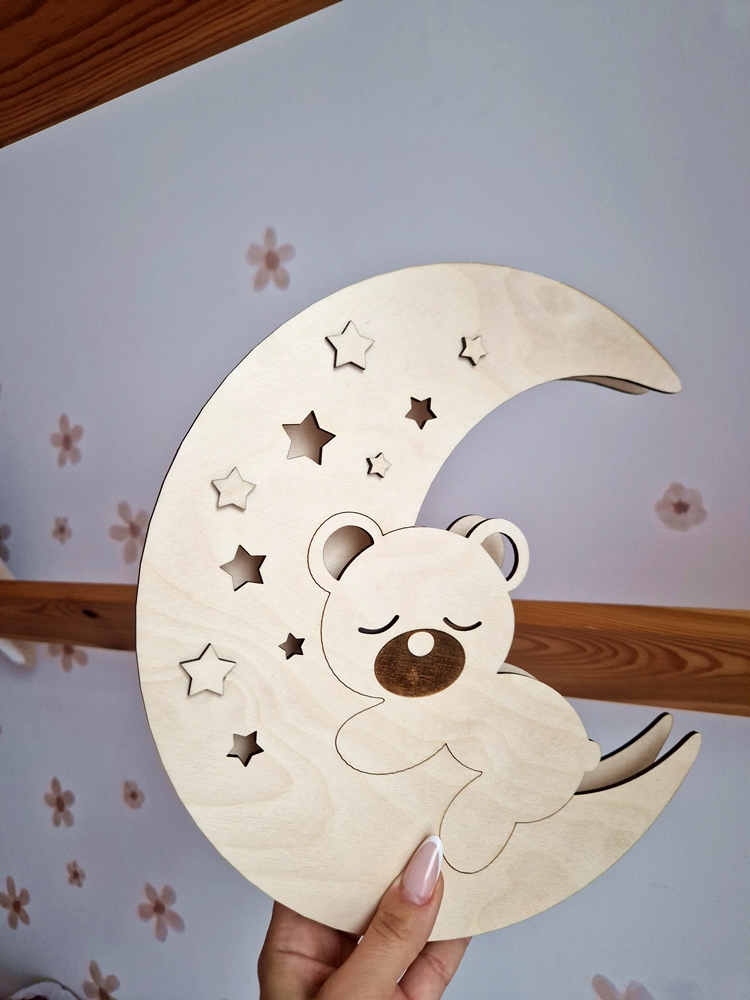 Lampka LED księżyc miś