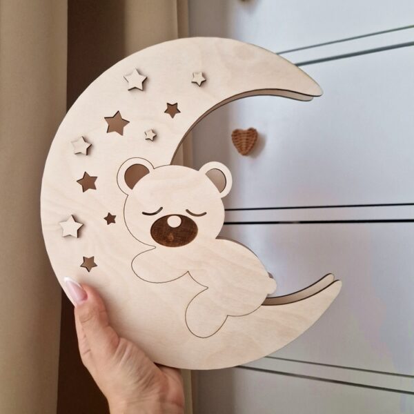 Lampka LED księżyc miś