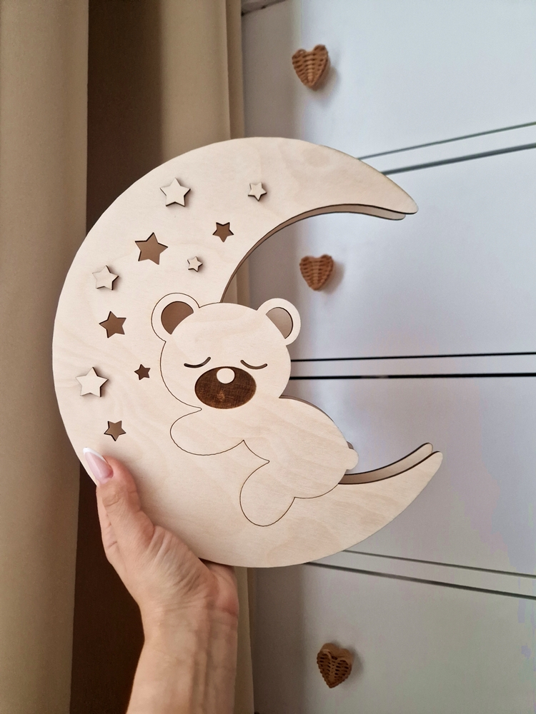 Lampka LED księżyc miś