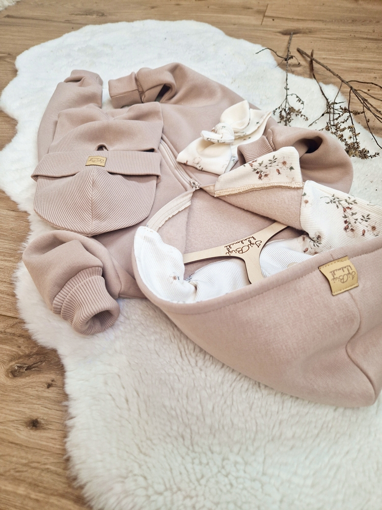 KOMBINEZON dresówka drapana TAUPE little flow