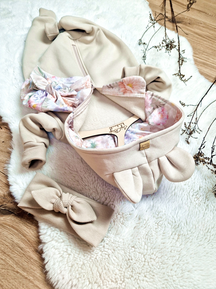 KOMBINEZON dresówka drapana JASNY BEŻ flow beige