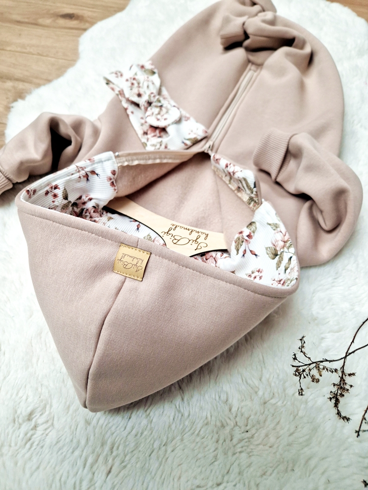 KOMBINEZON dresówka drapana TAUPE rose cream
