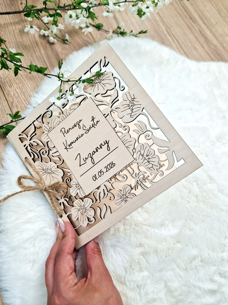 Pamiątka komunijna AŻUR personalizowana