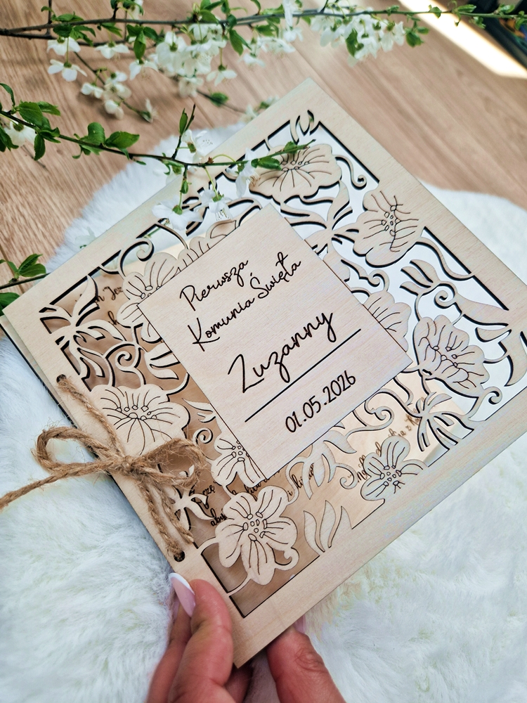 Pamiątka komunijna AŻUR personalizowana