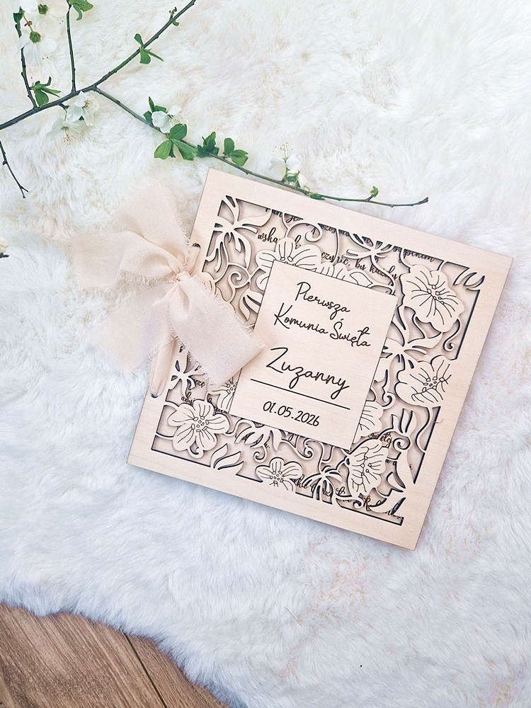 Pamiątka komunijna AŻUR personalizowana
